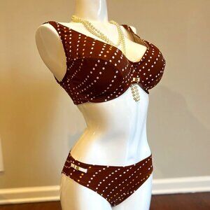 NWT ‼️Sale‼️ Rare Vintage Anita Rosa Faia Polka Dot Bikini Set Size 10 / Cup 36H